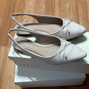 Esprit Women's Cream Slingback Flats with Bow
